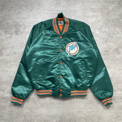 VTG 90s NFL MIAMI DOLPHINS CHALK LINE SATIN JACKET BOMBER SPELL