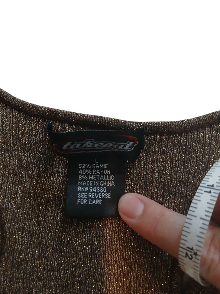 Camiseta sin mangas para llevar metálica dorada tejida elástica acanalada espalda deportiva Juniors L Goblin Foto 4 de 4