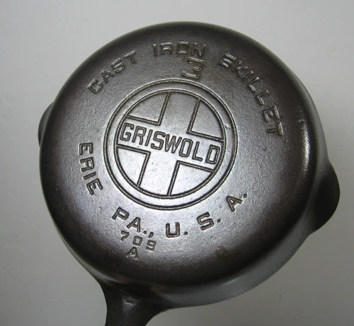 GRISWOLD No 3 Cast Iron Skillet Large Block Logo 709A Restored