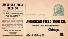 Postal Card Advertising American Field Seed Co. Chicago Illinois X172