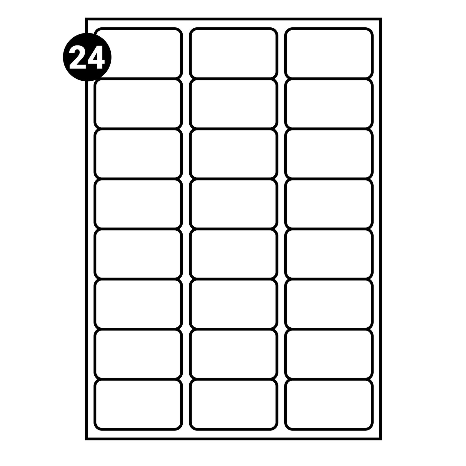 Self Adhesive Address Mailing Labels, 24 LABELS PER SHEET (100 SHEETS), White