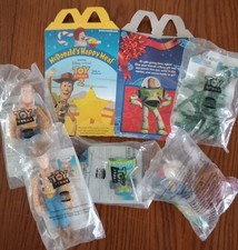 6 pc Lot 1999 McDonald's Toy Story 2 including a Happy Meal Box