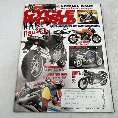 Cycle World Motorcycle Magazine 2003 Lot of 9 Issues Honda Suzukis Yamaha BMW - Picture 11 of 11