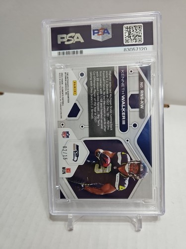 Kenneth Walker III 2022 Panini Elements Rookie Neon Signs RC AUTO #D /15 Psa 9 - Picture 2 of 2