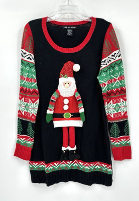 UNITED STATES OF SWEATERS ugly christmas sweater dress LARGE santa fair isle
