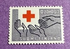 Finland 1963 -MNH Scott B167. Red Cross and Outstretched Arms.