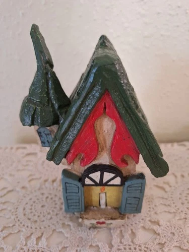 House of Hatten Christmas Ornament 1991 Elf Gnome Cottage Primitive Folk Art