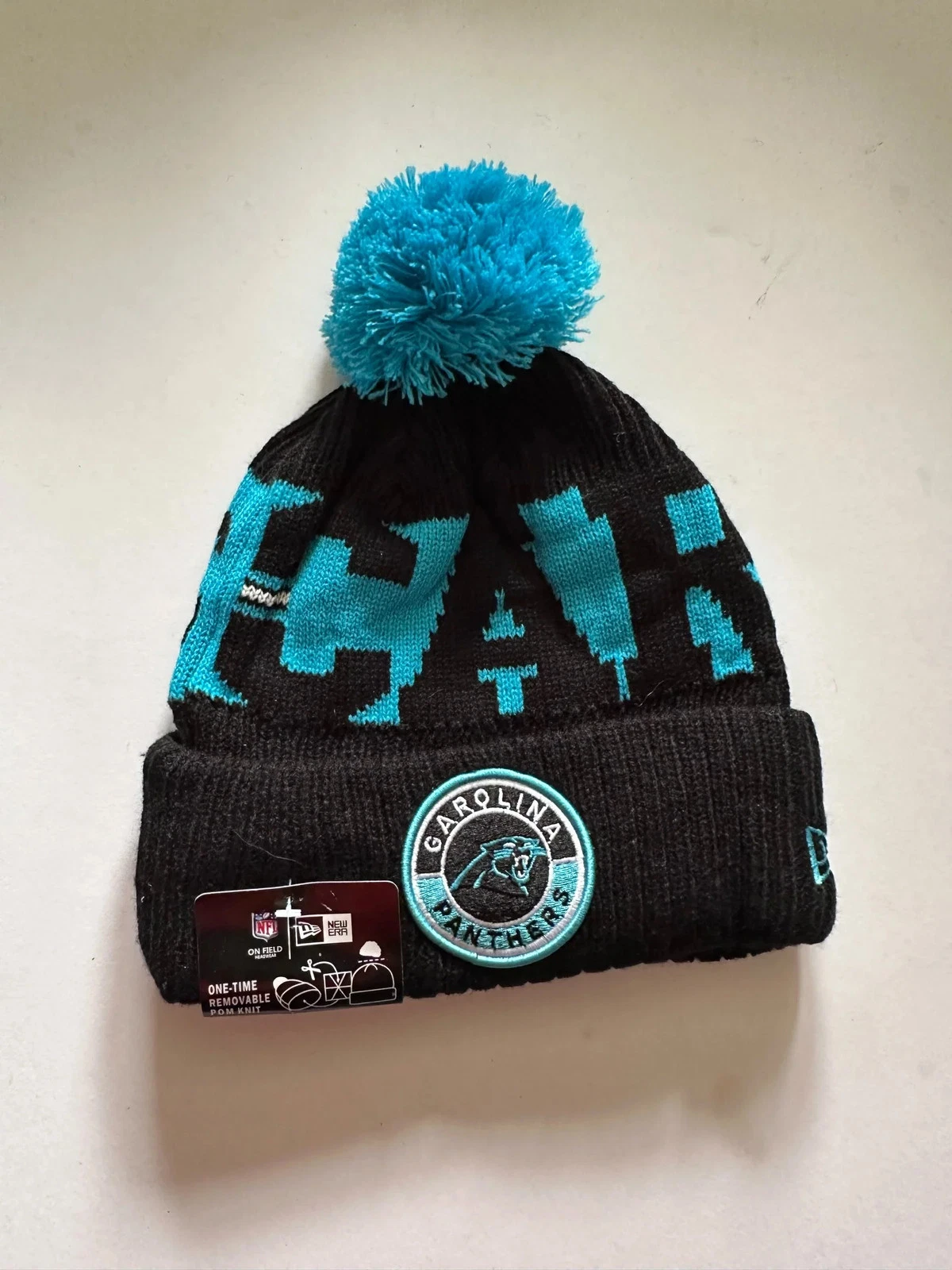Carolina Panthers NFL Bobble Beanie Multi Colour With Tags on