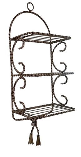 De colección Hollywood Regency Cuerda Dorada Swag Trim 3 Niveles Estante de Exhibición de Pared 21"x8"x5" - Imagen 2 de 3