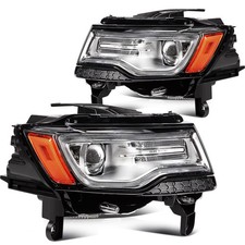 Headlight Assembly Replacement Fit for Jeep Grand Cherokee 2014-2016 Black