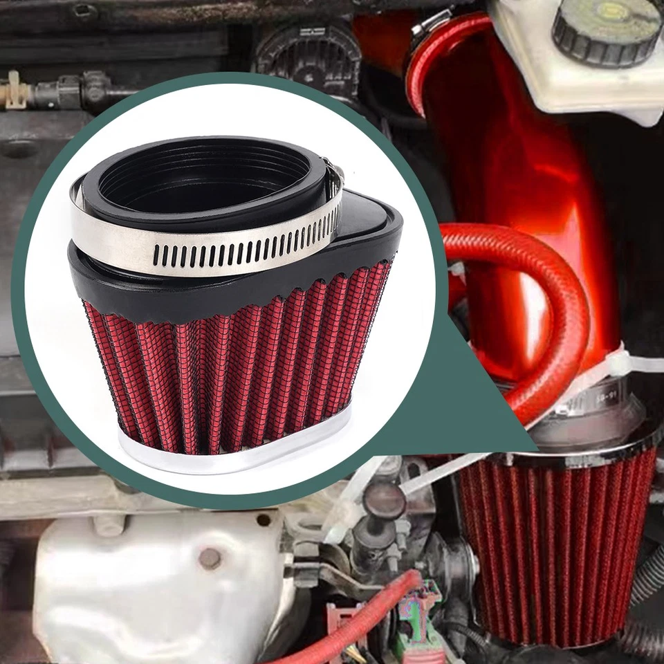 2PCS 2" Inlet High Performance Motorcycle Parts Cone Pod Air Filter Cleaner 51mm Foto 3 de 4