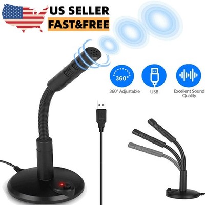 Mini USB Condenser Microphone with Stand - Plug & Play for PC/Laptop/Mac