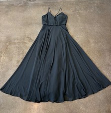 JENNY YOO Inesse Chiffon gray full length formal dress women's sz 6