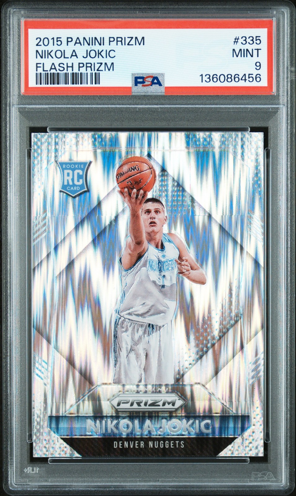 2015 PANINI PRIZM FLASH PRIZM #335 NIKOLA JOKIC ROOKIE RC PSA 9