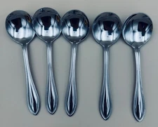 5 Wallace AMERICAN TRADITION Stainless Round Bowl Cream Soup Spoon Indonesia