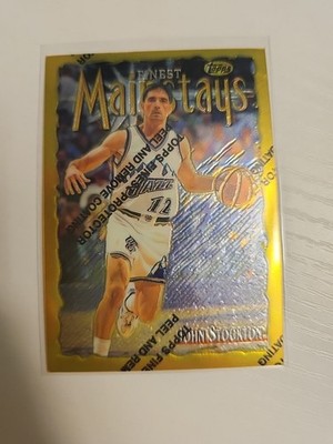 John Stockton Topps Finest 1996-97 Mainstays Rare Gold With Coating
