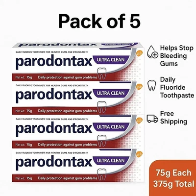 Parodontax Ultra Clean 75g x 5 | Fluoride Toothpaste | Gum Health | 225g Total