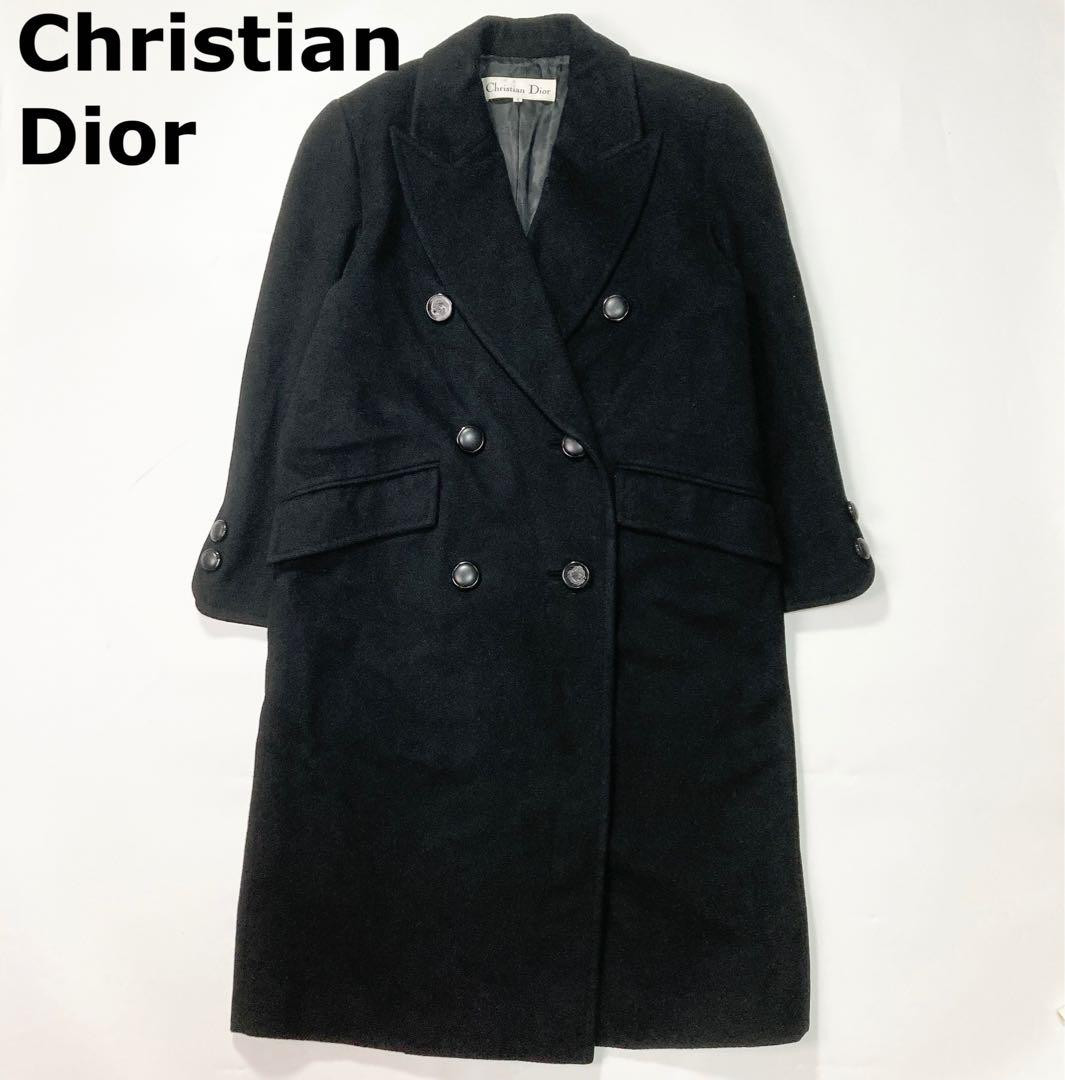 クリスチャンディオール　黒コート Christian Dior ディオール Pコート 533C450A3225 サイズ:44