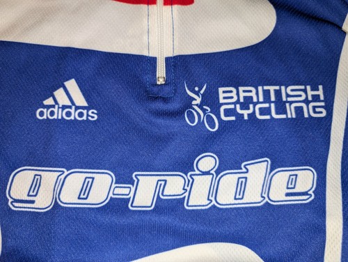● RARE SKY TEAM BRITISH CYCLING 1/3 ZIPPER SHIRT ADIDAS SIZE MEN'S ADULT S ● - Picture 2 of 7
