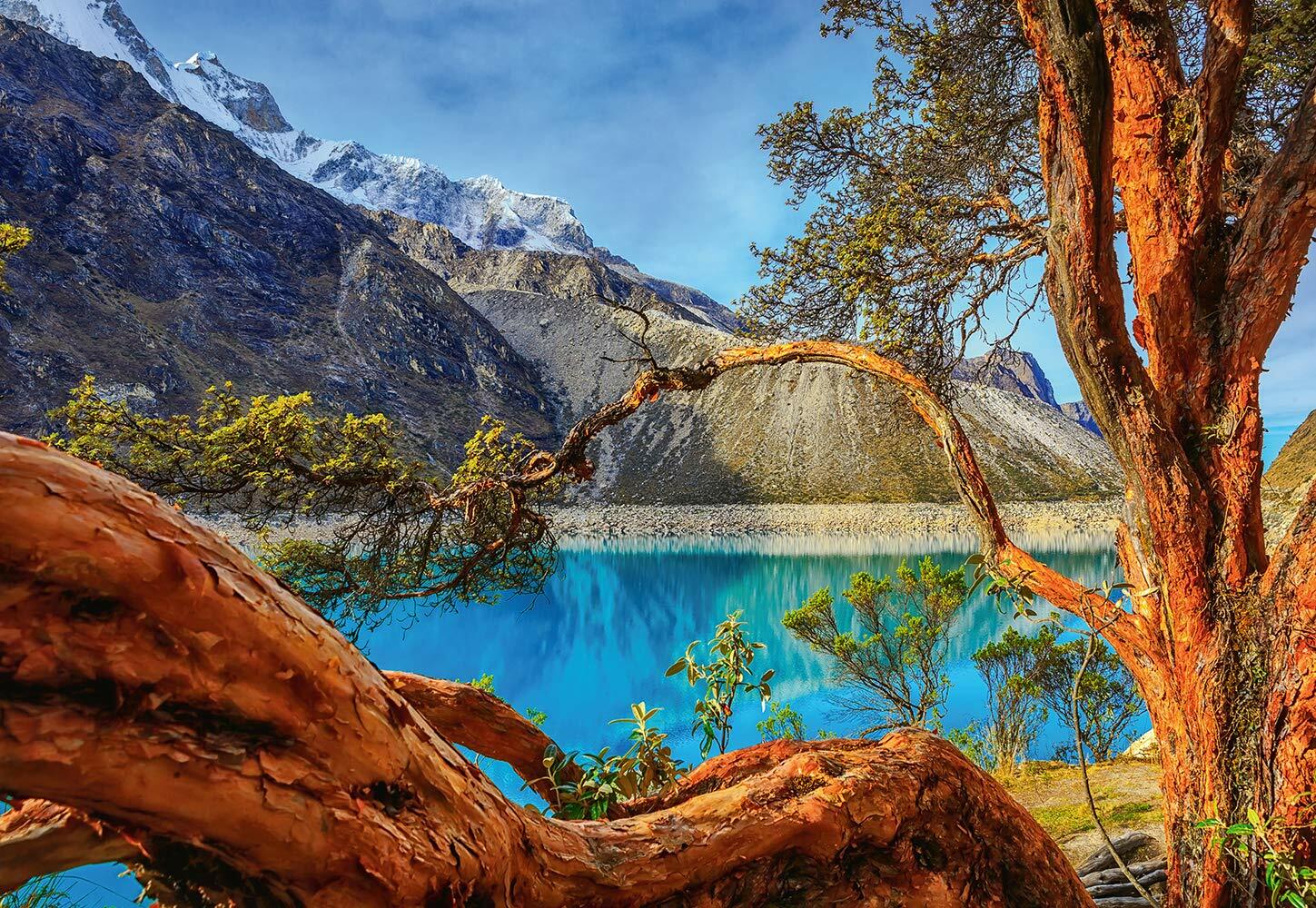 Bedroom Wallpaper Mural with adhesive mountain lake view nature blue photo decor