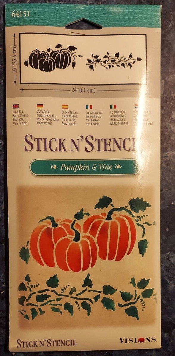 Visions Stick N' Stencil Pumpkin & Vine 64151 Autumn Fall | eBay