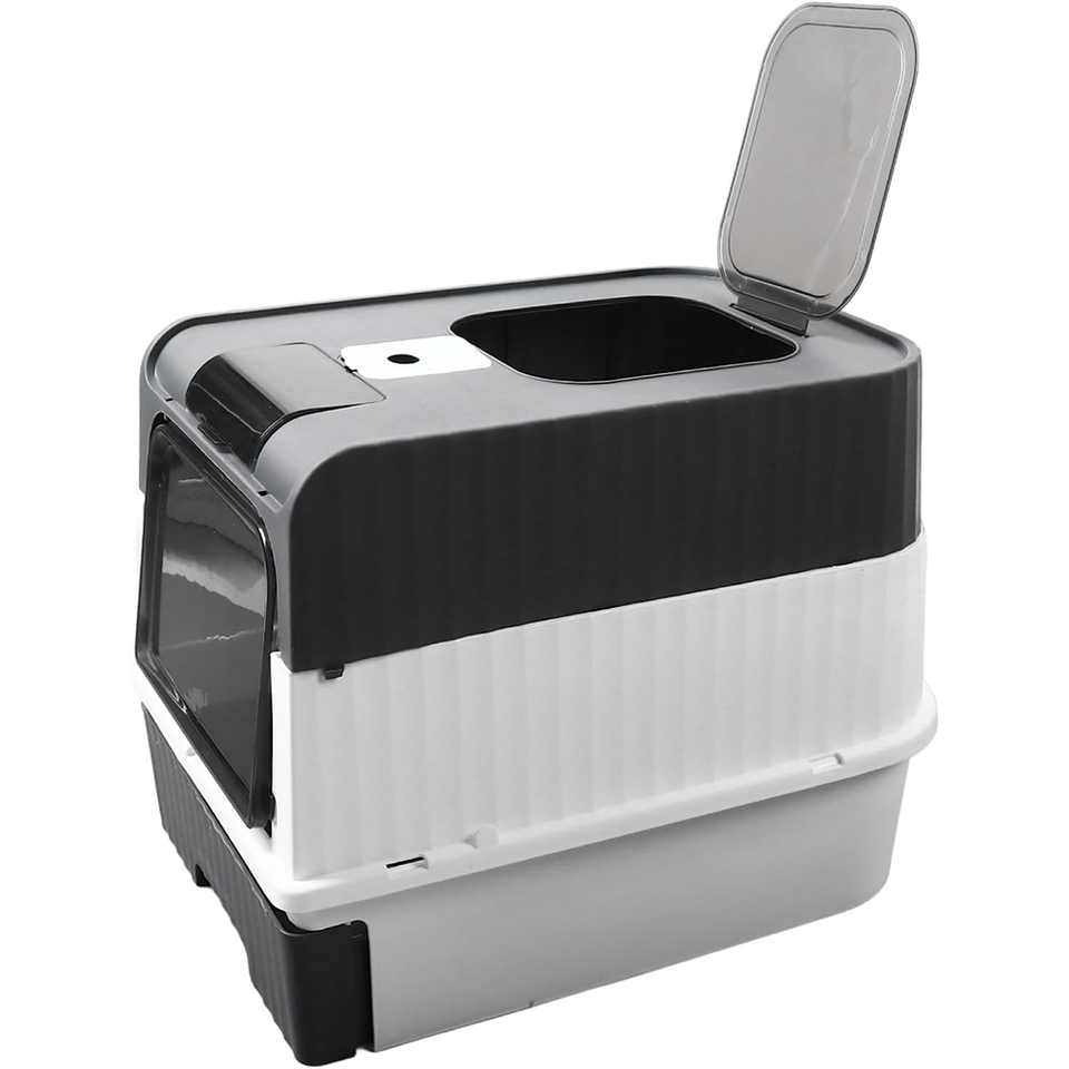 Large Cat Litter Box Cat Pan Drawer AntiSplashing Cat Potty Tray Self