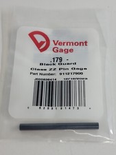Vermont Gage - 911217900 - .179" Minus - Black Guard - Class ZZ Pin Gage