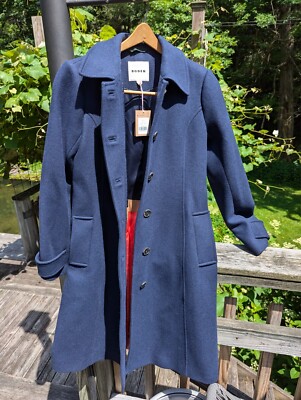 NWT Boden Coat- Navy with Red Lining, Manteco Wool, Size 4R w/FREE