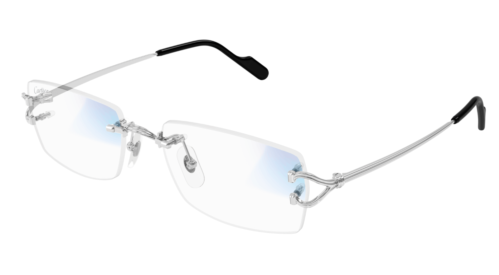 Cartier CT0563O 001 White Gold Photochromic Eyeglasses Frame Authentic Luxury-image