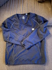 Cutter  Buck WeatherTec Mens Golf Notre Dame Fighting Irish Pullover Navy Med