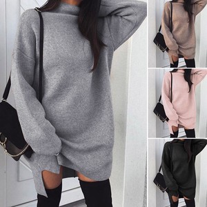 loose turtleneck sweater dress