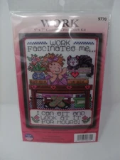Design Works WORK Fascinates Me Counted Cross Stitch Kit 5" x 7" 