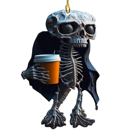 Geniales figuras de esqueleto Halloween figura de esqueleto adorno colgante de coche decoración - Imagen 28 de 29