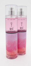  2 Bath  Body Works Pink ROSE CHAMPAGNE Fragrance Mist Spray 8oz Lot New