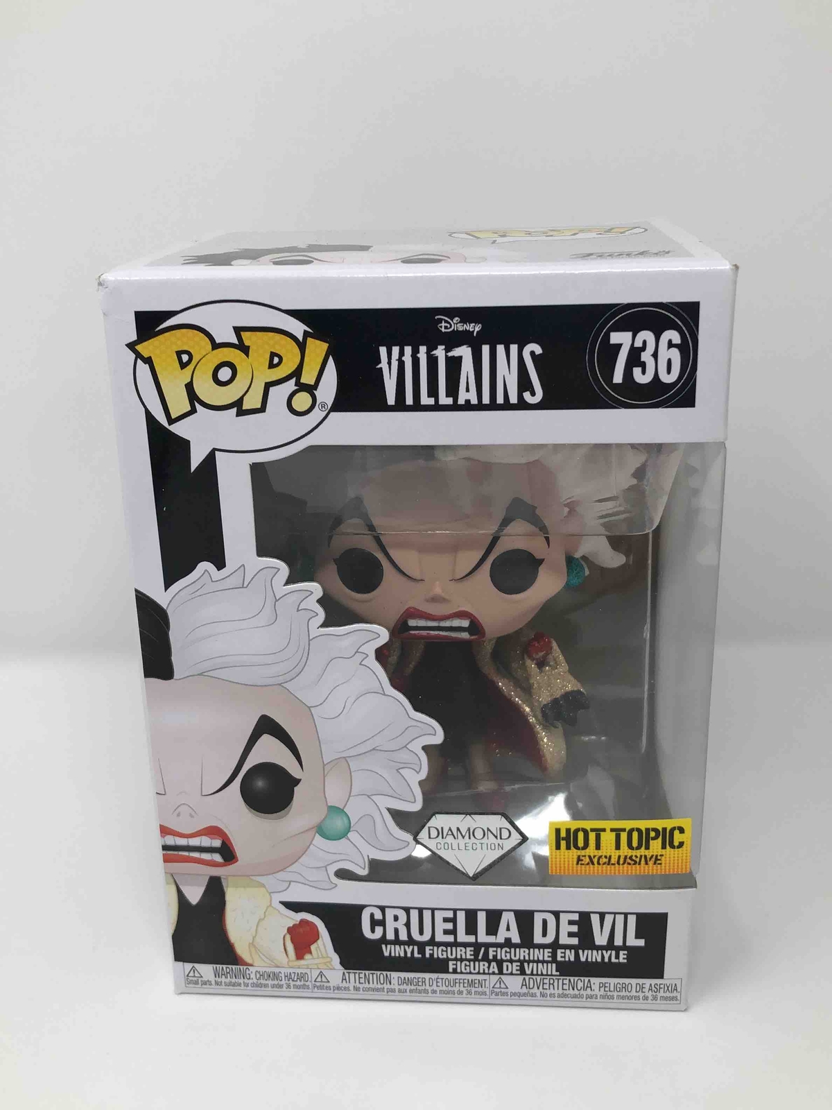 Funko Pop! Disney Villains Cruella De Vil (Diamond Glitter) #736 Vinyl Figure