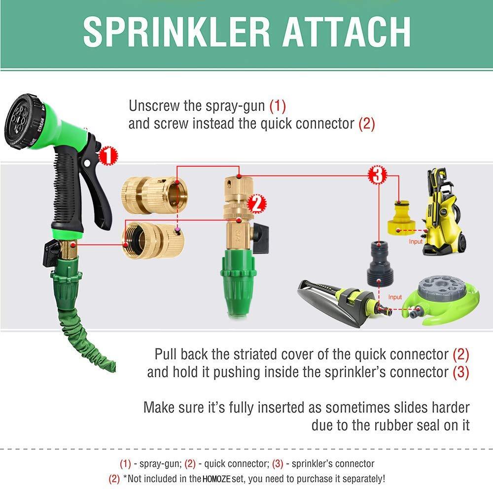 Homoze+Expandable+Garden+Hose+Pipe+100ft+Expanding+Flexible+Hosepipe