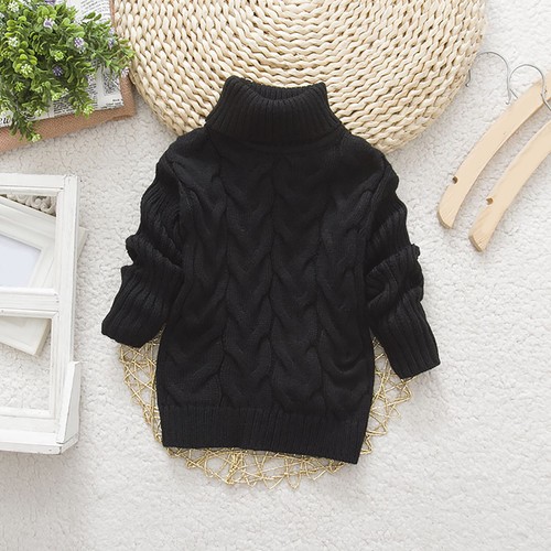 Toddler Boys Girls Sweater Knit Twist Turtleneck Chunky Winter Pullover Sweaters - Picture 10 of 16