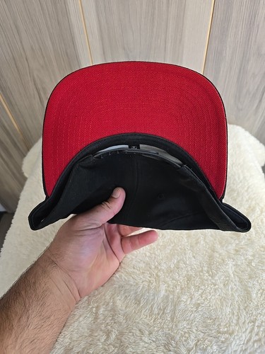 Chicago Bulls New Era 59Fifty Hat Snapback Black/Red 96/97/98 Champions - Picture 5 of 6