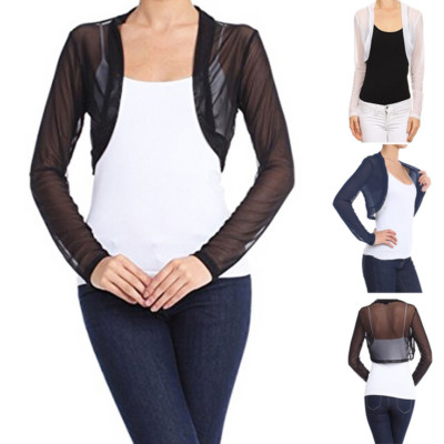 HOTLOOX Women Crop Shrug Long Sleeve Tie Up Knitted Short Bolero V Neck Shirt S-XXL HOTLOOX Women Crop Shrug Long Sleeve Tie Up Knitted Short Bolero V Neck Shirt S-XXL