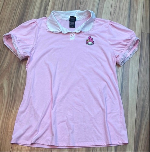 My Melody Sanrio Hot Topic Top Polo Shirt Pink Sz 2X