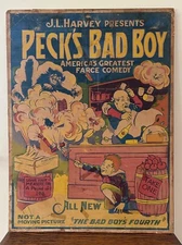 Very Rare Early 1900s Peck’s Bad Boy Lithographed Poster