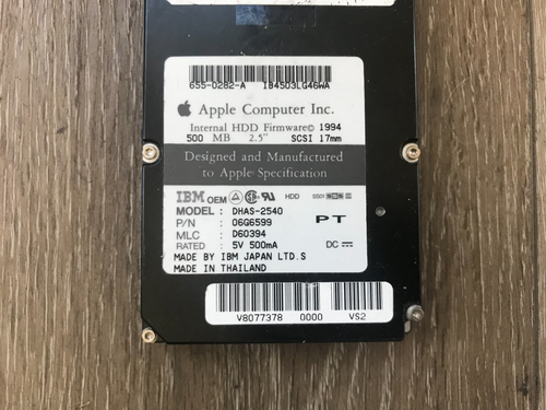 IBM DHAS-2540 500MB 3800RPM 2.5" SCSI 17mm Notebook Hard Drive 06G6599 D60394 - Picture 2 of 5