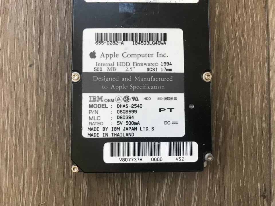 IBM DHAS-2540 500MB 3800RPM 2.5" SCSI 17mm Notebook Hard Drive 06G6599 D60394 - Image 2 of 4