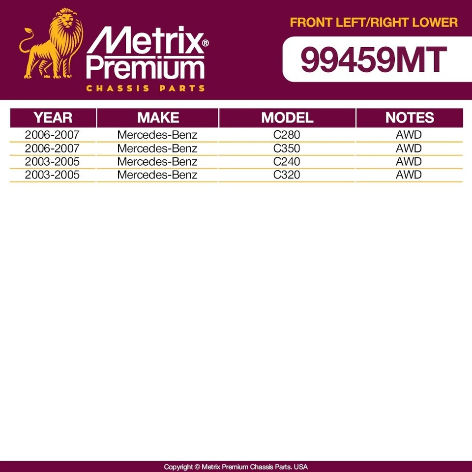 Brazo de control inferior delantero L&R y rótula para 03-05 Mercedes-Benz C240 06 C280 Foto 2 de 4