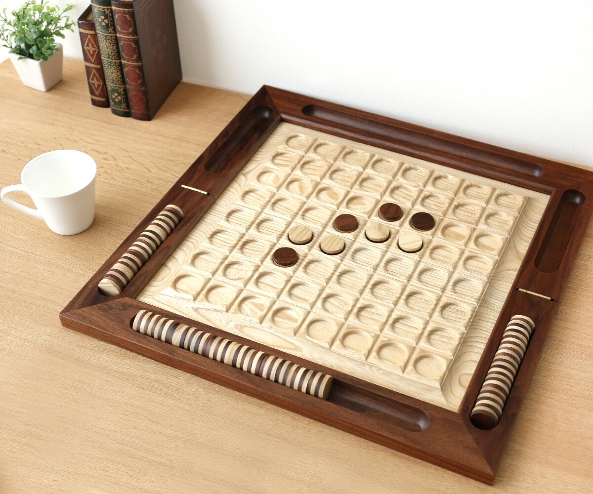 Wooden Reversi Game DX Handmade Black Walnut Castor Aralia Wooden Reversi Game DX Handmade Black Walnut Castor Aralia