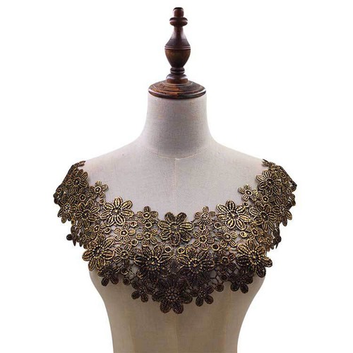 Lace Embroidered Applique Collar Trim Flower Neckline Scrapbooking Sewing N - Picture 25 of 43