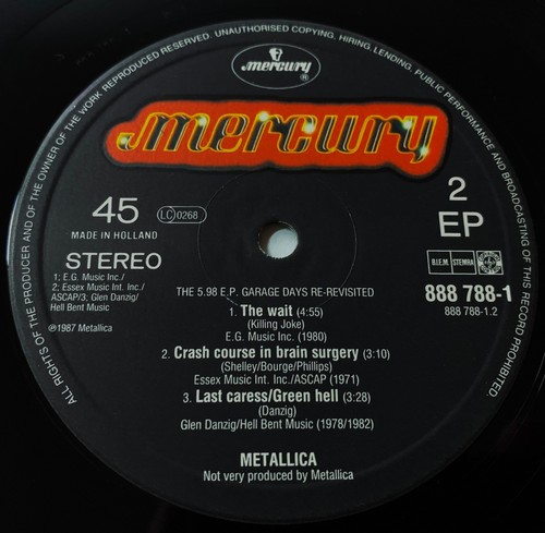 ORIGINAL 45RPM NM/NM METALLICA GARAGE DAYS RE-REVISITED 12" EP VINYL HOLLAND - Picture 3 of 4