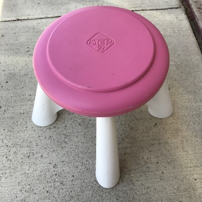 Step 2 Pink & White Stool Little Tikes 12'' Child Size - Up To 75 Lbs - Fast Ship