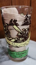 Vintage Davy Crockett Indian Fighter Statesman Hero Of Alamo Drinking Glass