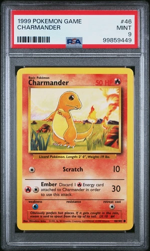 1999 POKEMON GAME CHARMANDER #46 PSA 9